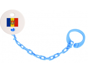 Attache-bandera tetina Moldavia color azul turquesa