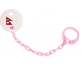 Attache-bandera tetina Nepal rosa claro