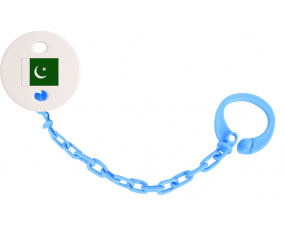 Attache-bandera tetina Pakistán azul turquesa