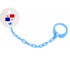Attache-Pacifier Bandera Panamá azul turquesa