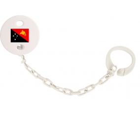 Attache-bandera tetina Papúa Nueva Guinea Blanco