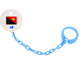 Attache-bandera tetina Papúa Nueva Guinea color azul turquesa