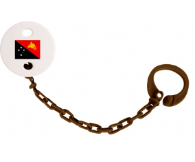 Attache-Bandera tetina Papúa Nueva Guinea Brown