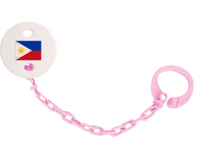 Attache-tetina bandera de Filipinas rosa claro