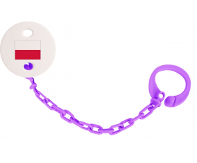 Attache-bandera tetina Polonia color violeta