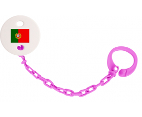 Attache-Bandera piruleta Portugal fuschia rosa