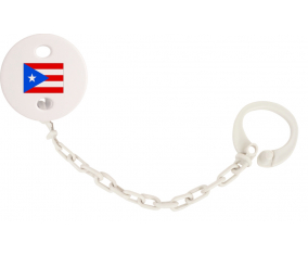 Attache-Bandera tetina Puerto Rico color blanco