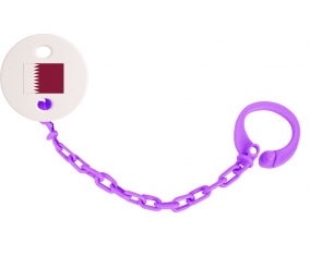 Attache-bandera tetina Qatar color violeta