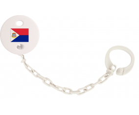 Attache-bandera tetina Sint Maarten color blanco