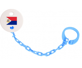 Attache-bandera tetina Sint Maarten azul turquesa