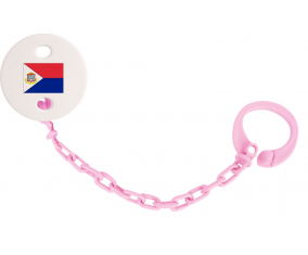 Attache-bandera tetina Sint Maarten color rosa claro