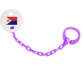 Attache-bandera tetina Sint Maarten color Violeta