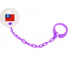 Attache-bandera tetina taiwanesa color violeta