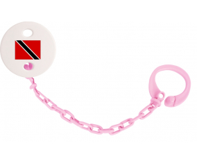 Attache-Bandera tetina Trinidad y Tobago color rosa claro