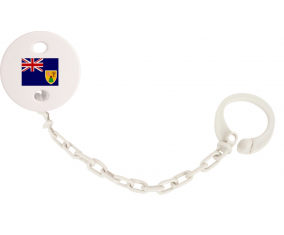 Attache-bandera tetina turcos y caicos blancos