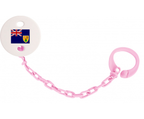 Attache-bandera tetina turcos y caicos rosa claro