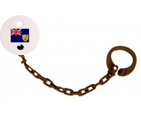 Attache-bandera tetina turcos y caicos color marrón