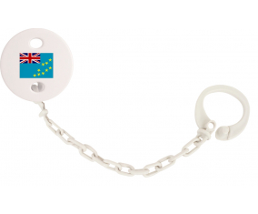 Attache-leelliment Bandera Tuvalu color blanco