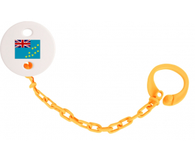 Attache-chupete Bandera Tuvalu Color Naranja