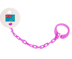 Attache-chupete Bandera Tuvalu color fuschia rosa
