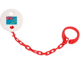 Attache-Lepee Bandera Tuvalu Color Rojo