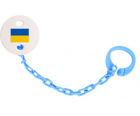Attache-bandera tetina Ucrania azul turquesa