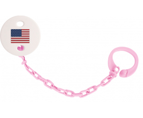 Attache-bandera tetina Los Estados Unidos de América color rosa claro