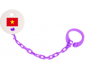 Attache-bandera tetina Vietnam color Violeta