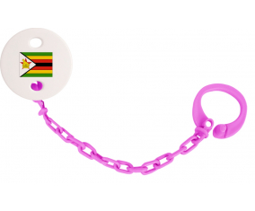 Attache-piruleta Zimbabue bandera rosa fuschia