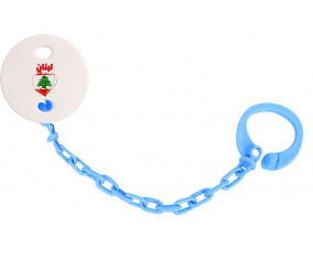 Attache-tetina Líbano en árabe - color corazón azul turquesa