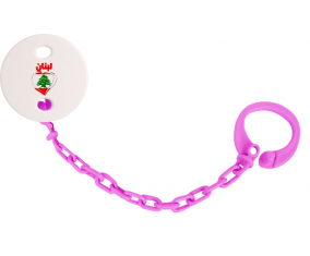Attache-tetina Líbano en árabe - color corazón Rosa fuschia