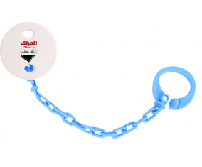 Attache-tetine Irak en árabe - color del corazón azul turquesa