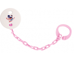 Attache-tétin I Love Haiti color rosa claro