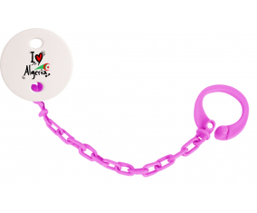 Attache-tetina me encanta Argelia - bandera rosa fuschia