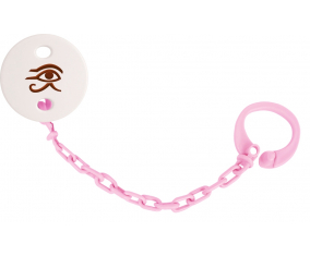 Attache-tétine Horus egipcio ojo antiguo símbolo egipcio color rosa claro