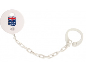 Attache-tetina Made in Britain design 1 color Blanco