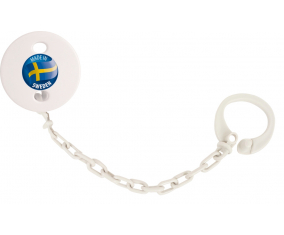 Attache-tetina made in SWEDEN color blanco
