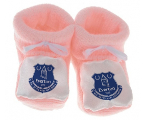 Chausson bebé Everton Club de fútbol color rosa