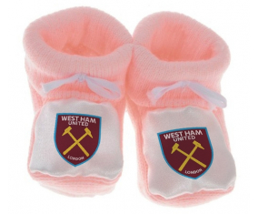 Chausson bebé West Ham United Football Club de color rosa