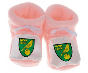 Chausson bebé Norwich City Club de fútbol color rosa