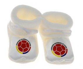 Chausson bebé colombia selección de fútbol color blanco