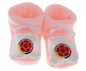 Chausson bebé selección colombiana de fútbol color rosa