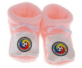 Chausson bebé Rumania selección de fútbol color rosa