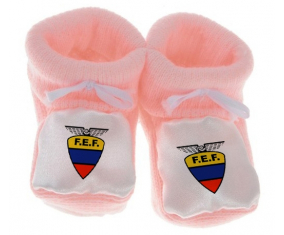 Chausson bebé selección ecuatoriana de fútbol color rosa