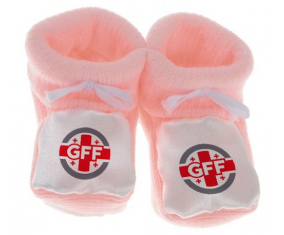 Chausson bebé equipo nacional de fútbol de Georgia coloreado Rosa