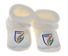 Chausson bebé equipo nacional de fútbol de la India coloreado Blanco