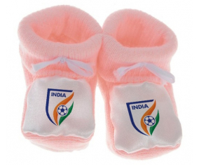 Chausson bebé equipo nacional de fútbol de la India coloreado Rosa