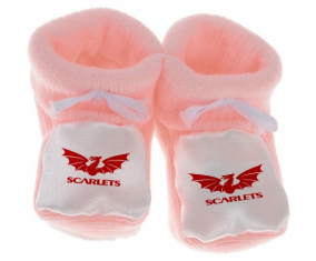 Chausson bebé Llanelli Scarlets en color rosa
