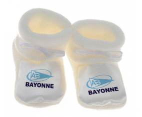 Chausson bebé Aviron Bayonnais Rugby en color blanco