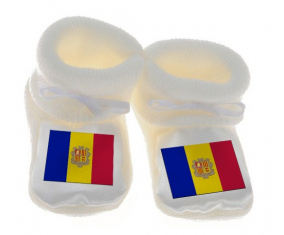 Chausson bandera del bebé Andorra color blanco